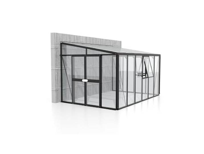 Vitavia Athena 10200 ESG/HKP, anthrazit Anlehngewächshaus Gewächshaus 2 Dachfenster