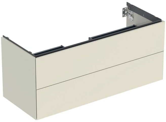 Geberit Meuble sous lavabo One 118,4x50,4x47 cm, sable-gris/l hg, 2 tiroirs (505265004)