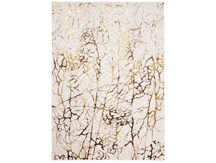 TAPISO Tapis de Salon Chambre GOLDEN Beige Doré Crème Marron Serpent Polypropylène Intérieur 160x230 cm