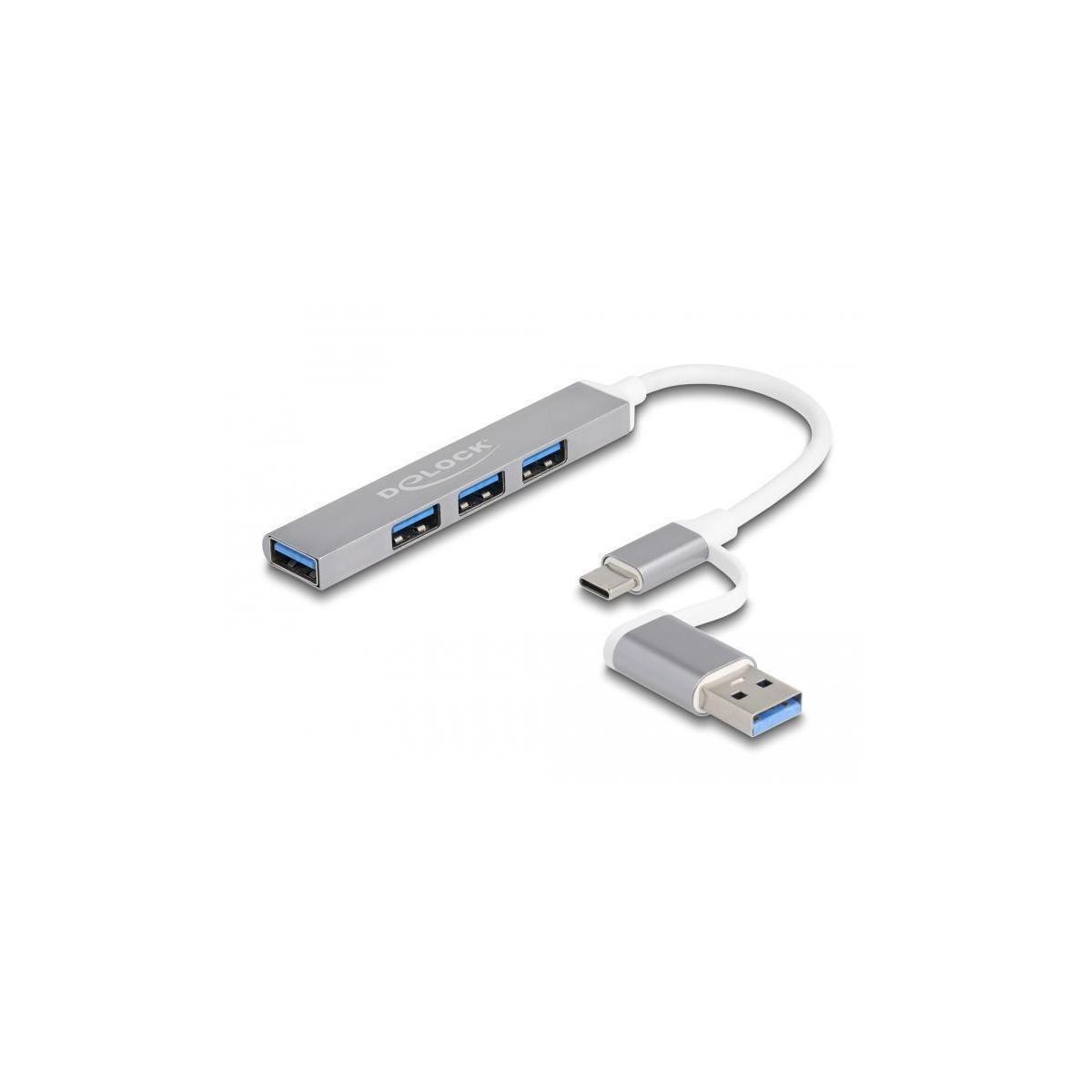 DeLOCK 64214 USB-hub 4-poorts zilver