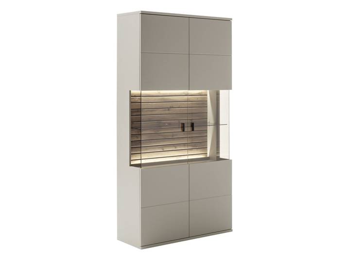 Kombi-Vitrine LÜTTICH, grau, Holznachbildung