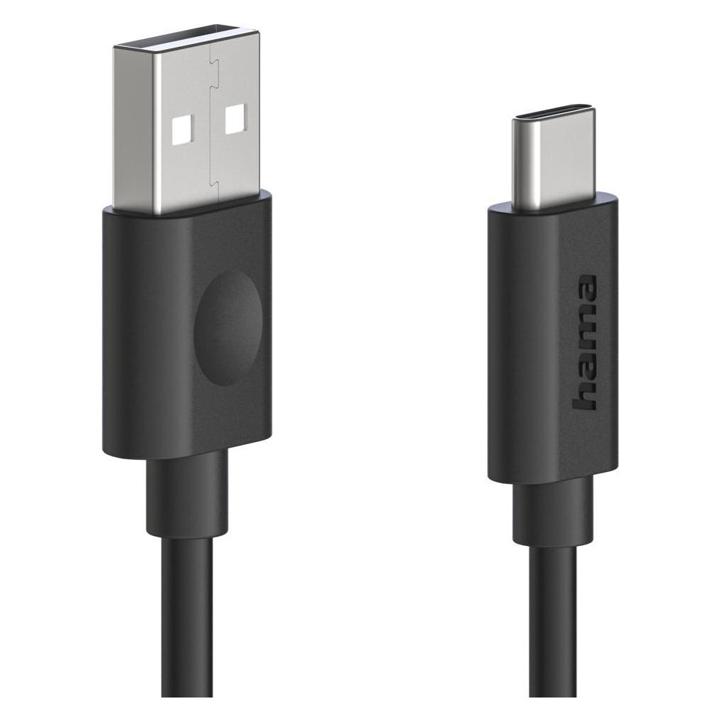 Hama USB-Kabel, USB-A - USB-C, 1,2 m, Schwarz (1.20 m, USB 2.0, 60 W) (00086447)