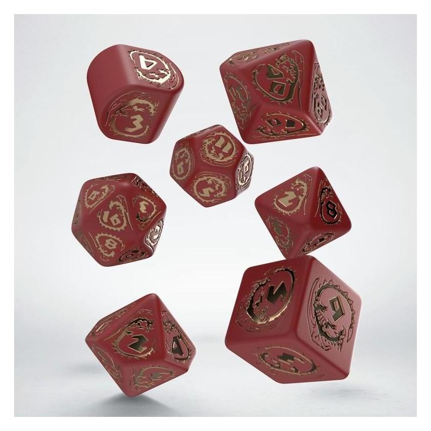 Q Workshop RDRA4C - Dragons Modern Würfelset: Rubin (RDRA4C)