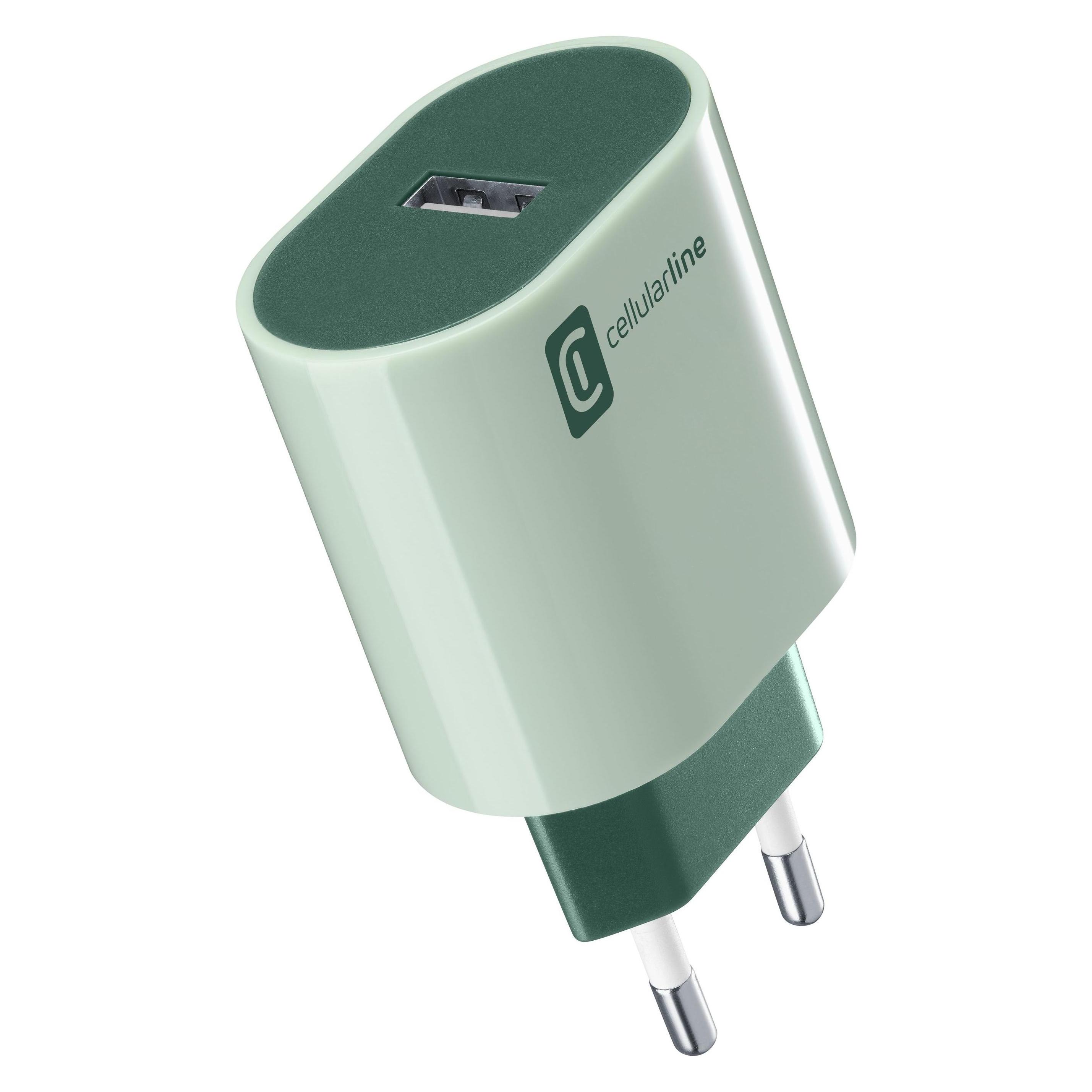 Cellularline USB Charger #Stylecolor - Universal (12 W, 1 Port) (ACHUSBSMART12WG)