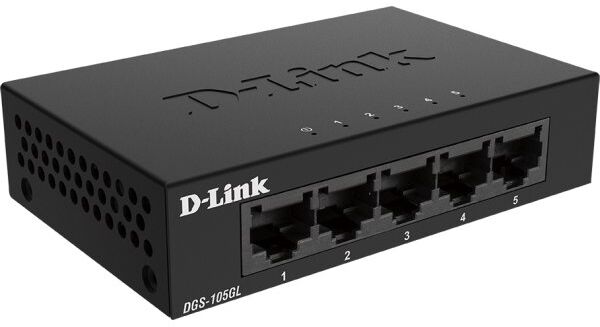 D-Link Switch, 5-Port, Gigabit, Ethernet, Metalhus