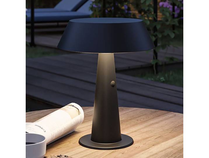 Lampe de table solaire Ø 25cm Noir Plastique ABS Module LED