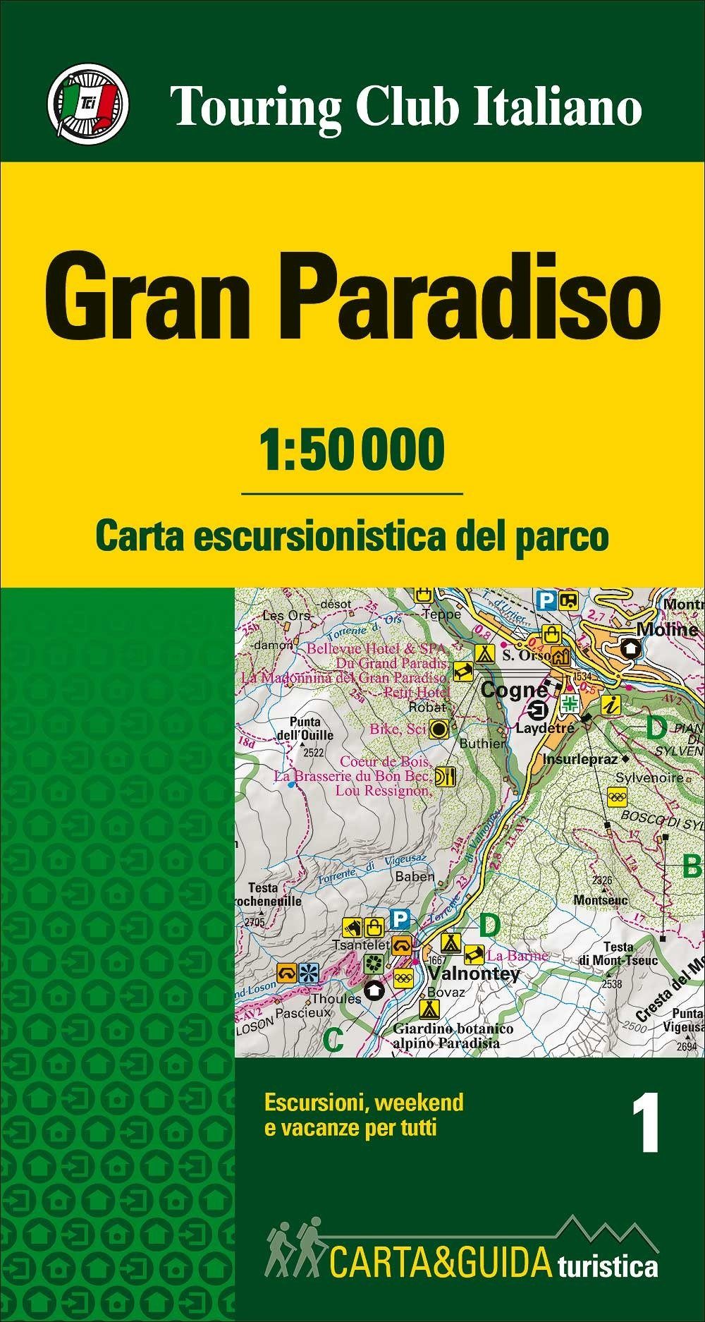 Carte détaillée + guide - Parc national du Grand Paradis (Piémont, vallée d'Aoste)   Touring Club Italiano