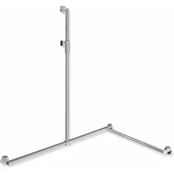 HEWI Duschhandlauf System 900 PG93 Edelstahl verchromt, Brausehalter stufenlos verstellbar