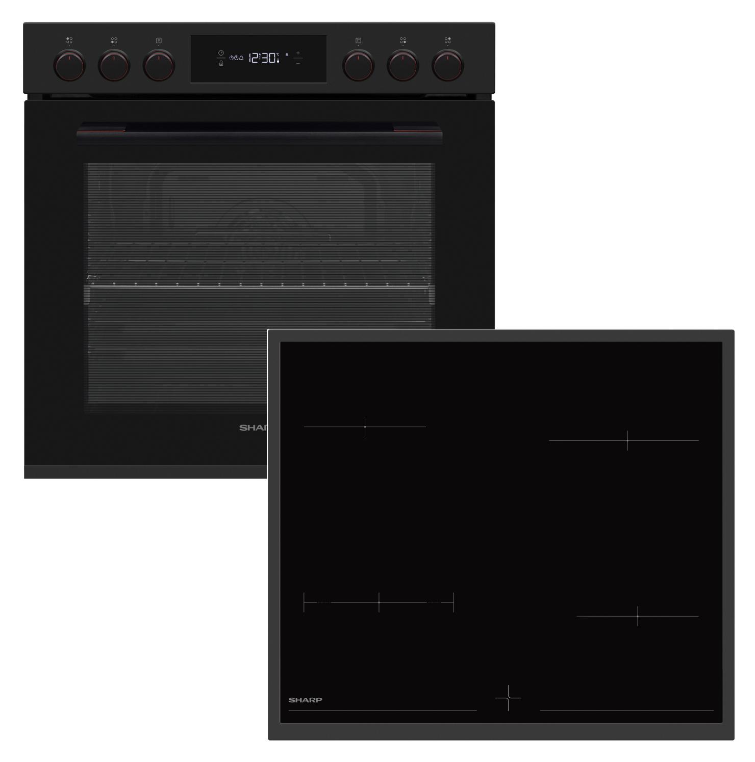 Sharp K-72P19BNH-EU Einbauherd-Set Matt schwarz