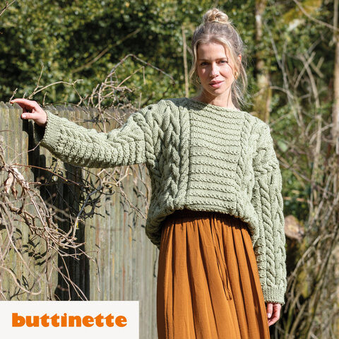 Strickanleitung – Zopfmusterpullover aus Woll Butt Ida