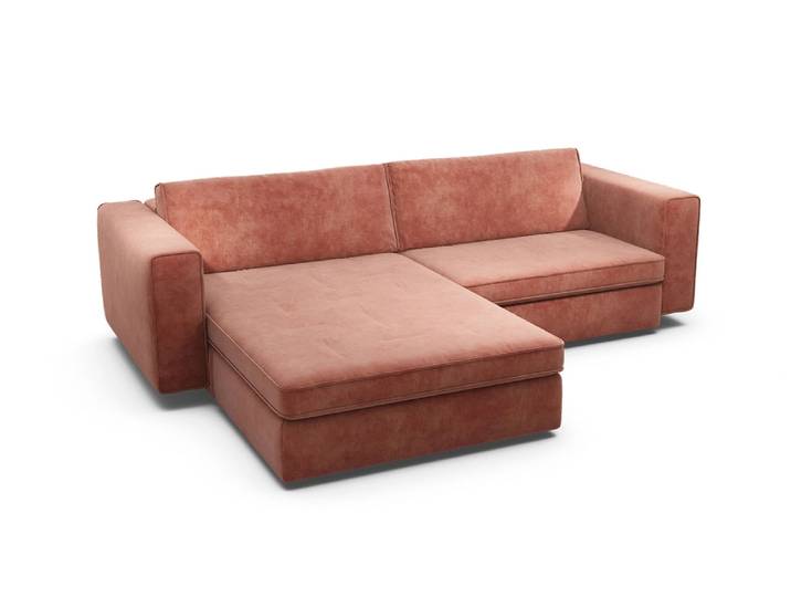 Ecksofa CLOUDY1, Sensoo, rosegold, Textil