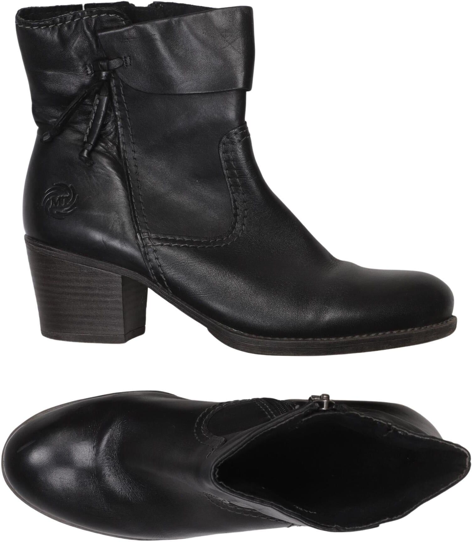 Marco Tozzi Damen Stiefelette, Schwarz, Gr. EU 40, Leder - Second Hand