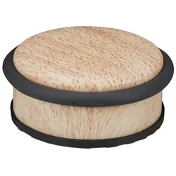Relaxdays Türstopper Holzoptik Hellbraun,Schwarz