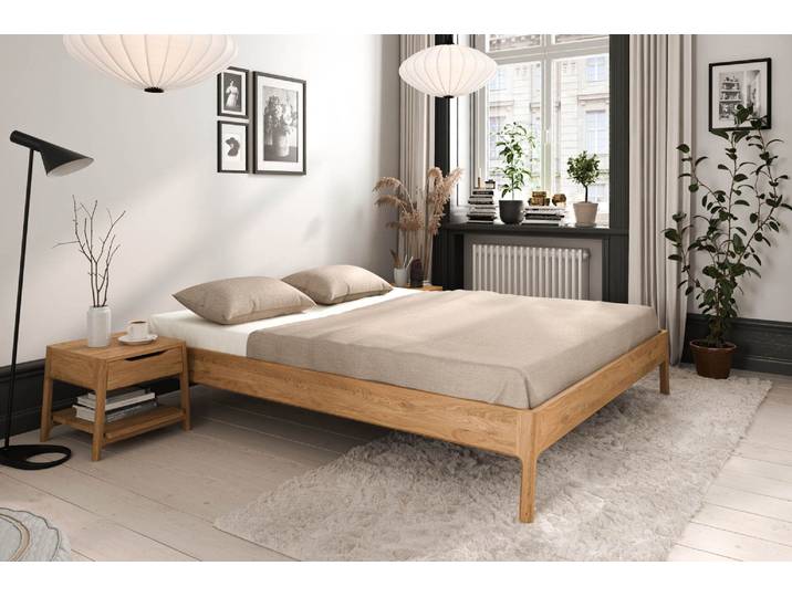 Bett Eiche massiv ohne Kopfteil Trondheim 140x200