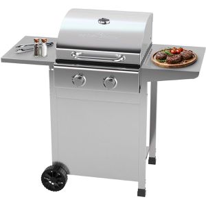 Proficook Gasgrill PC-GG 1309, silber, 2 Brenner, Edelstahl, mit Thermometer, 6 KW