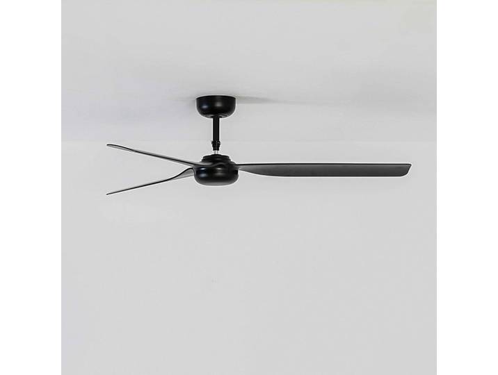 FARO BARCELONA Deckenventilator Punt M, schwarz, DC, leise, 130 cm, Remote M, schwarz, für Wohn- / Esszimmer, Metall, Modern