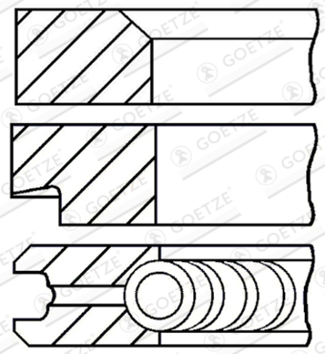 Engine Kolbenringsatz GOETZE 08-176600-00
