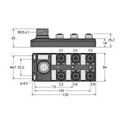 Turck Aktuator-/Sensor-Verteiler TB-6M12-4-CS12T