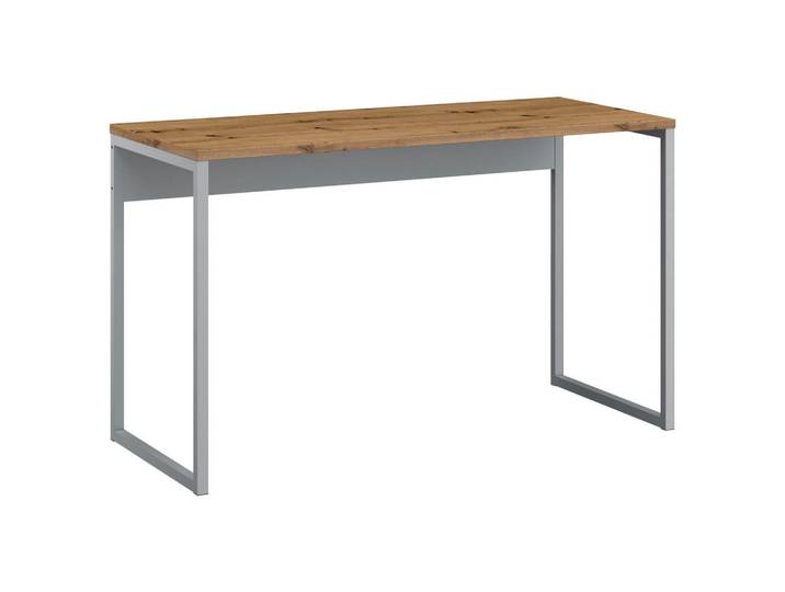 Stylife Schreibtisch, Grau, Eiche Artisan, Holzwerkstoff, rechteckig, eckig, 58x74x120 cm, Blauer Engel, Goldenes M, Made in Germany, Büromöbel, Schreibtische, Bürotische