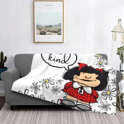 Uplift Picks Love Mafalda Soft Flannel Fleece Cartoon Throw Blanket 10 150x220 Cm
