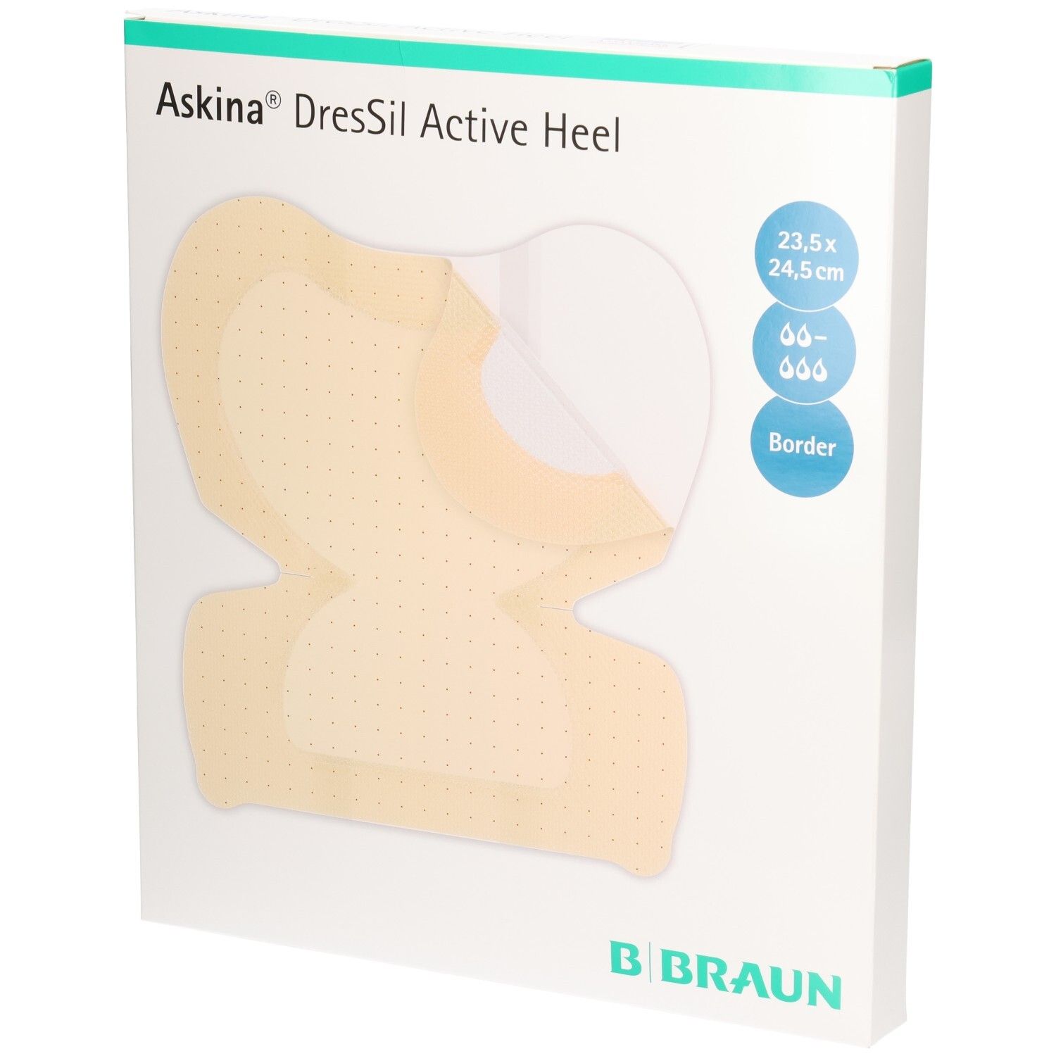 Askina DresSil Active Heel 23,5x24,5cm Sil.Schaumv 5 St Verband