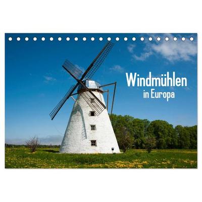 Windmühlen in Europa (Tischkalender 2026 DIN A5 quer), CALVENDO Monatskalender