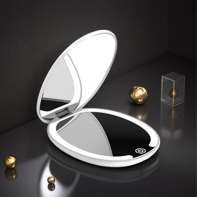 Fusion Finds Portable LED Makeup Mirror With Tri Color Light, 5X Magnifying Mirror & Foldable Travel Design white