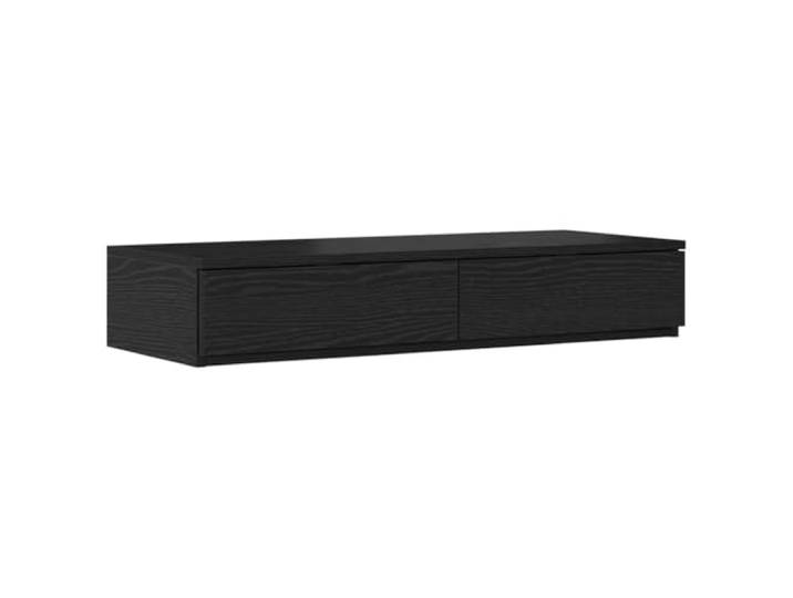 KUPTYERFG Bettschubladen Schwarz Eichen-Optik 100 x 36,5 x 16,5 cm Stauraumlösung fürs Schlafzimmer: Aus Holzwerkstoff gefertigt, flexibel einsetzbar als Nachttisch oder Tritthilfe.
