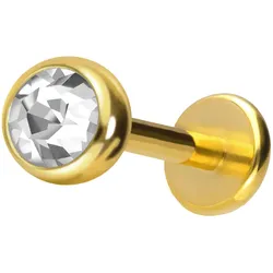 Titan Labret mit Push Fit KRISTALL
