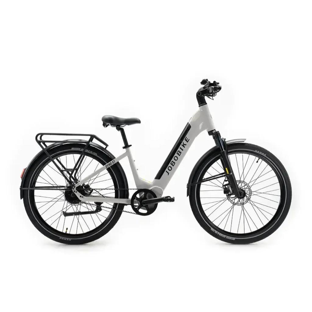 JOBOBIKE Dyno GT Elektrisches Fahrrad - E-Bike - Tiefer Einstieg - 27.5 Inch - 250W Motor - 90 km Reichweite - Carbon Riemenantrieb - Grau