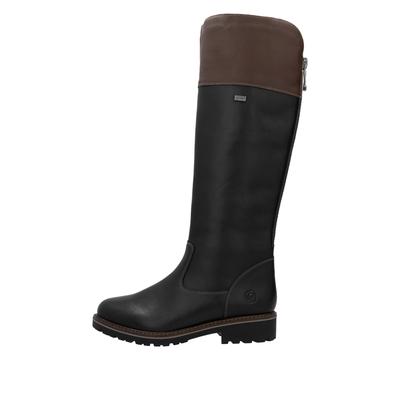 Stiefel REMONTE, Damen, Gr. 43, Normalschaft, braun (schwarz, braun), Leder, Lederimitat, Schuhe Stiefel, mit Tex-Ausstattung