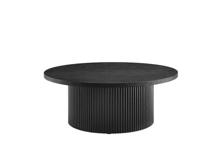 Livetastic Couchtisch, Schwarz, furniert, rund, Säule, 85x33x85 cm, Wohnzimmer, Wohnzimmertische, Couchtische