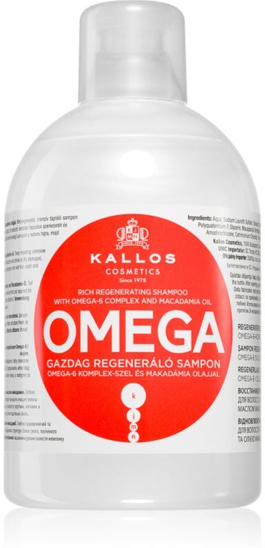 Kallos KJMN Professional Regenierendes Shampoo mit Omega 6 Fettsäuren und Macadamiaöl 1000 ml