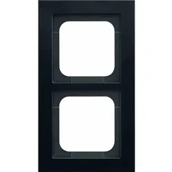 Busch-Jaeger Rahmen, 2f, schwarz, matt, Metall, geeignet für Geräteeinbaukanal, geeignet für Unterputz-Installation, Aluminium