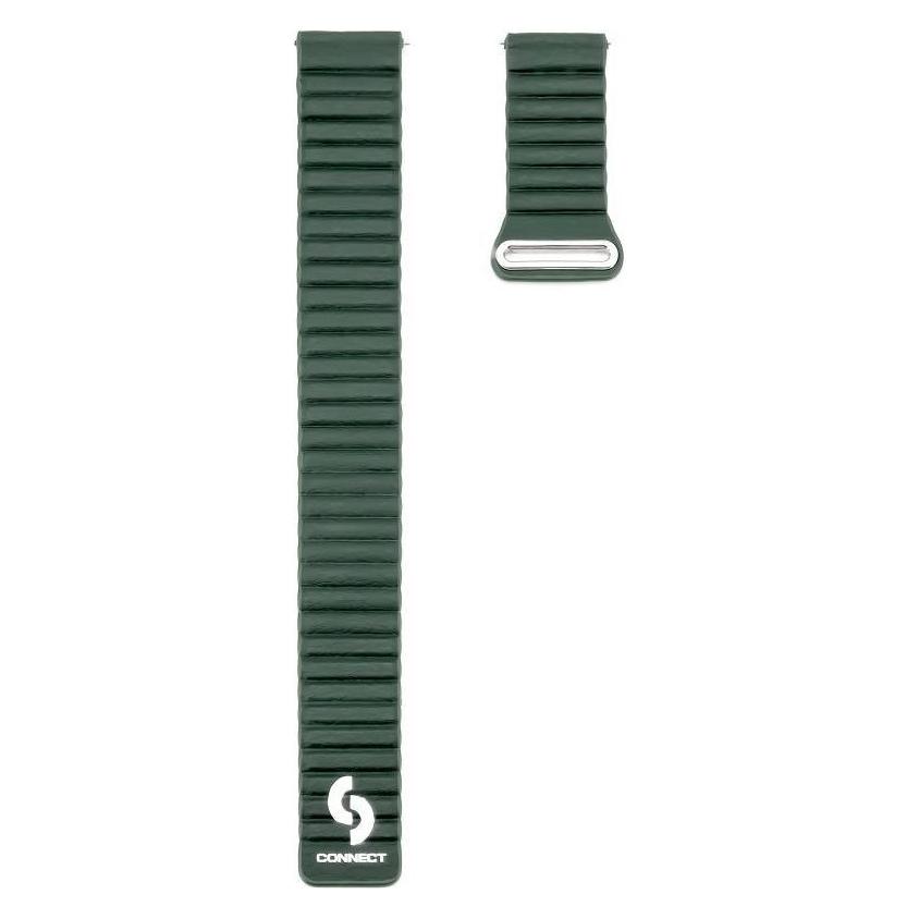 Connect 22mm Flat head Leather - Silicone Loop Magnetic Strap (130mm M/L) (22 mm, Leder, Silikon) (CONUNI22FHSG)