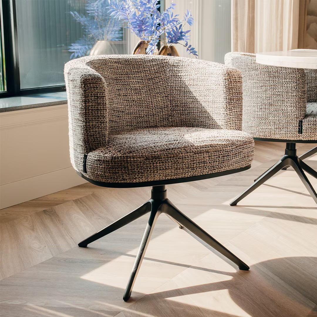 Richmond Interiors Cheyenne Draaibare Eetkamerstoel met Armleuningen - Nature