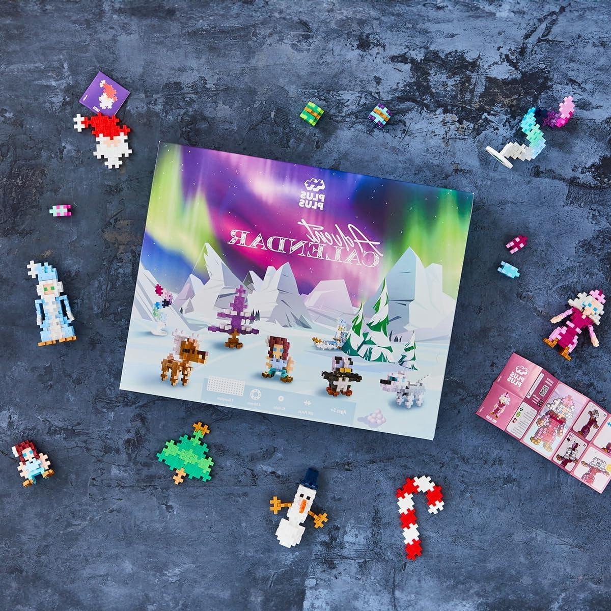 Plus-Plus Adventskalender Noorderlicht - 600 Delen Educatief Bouwstenen Speelgoed