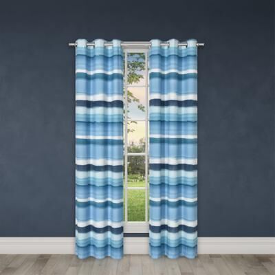 Balboa 84 Inch Grommet Panel Pair by Royal Court in Blue (Size ONE SIZE)
