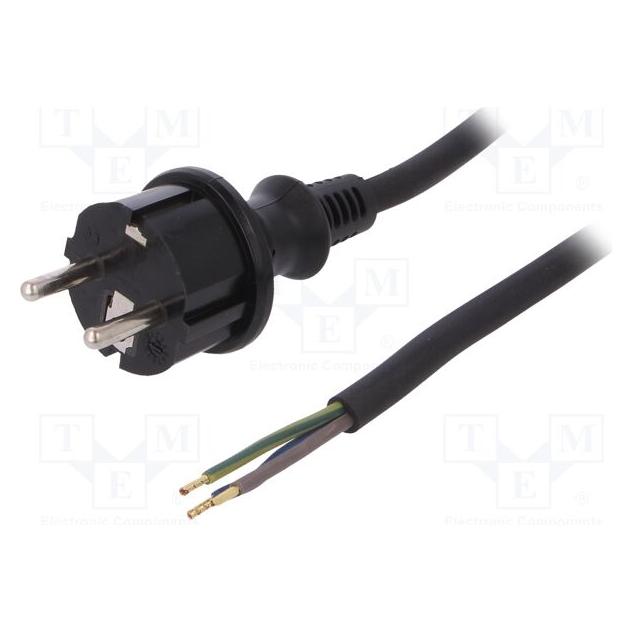 Plastrol Anschlusskabel mit Stecker PP-40H mit 5m H05RR-F 3x1,5 IP44 (W-97274) (5 m) (W-97274)