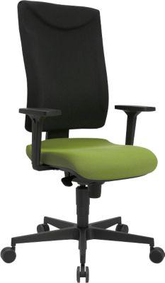 Schäfer Shop Pure Bürostuhl SSI Proline P1 ECO, mit Armlehnen, Synchronmechanik, Bandscheibensitz, Recycling-Kunststoff, schwarz/salbei