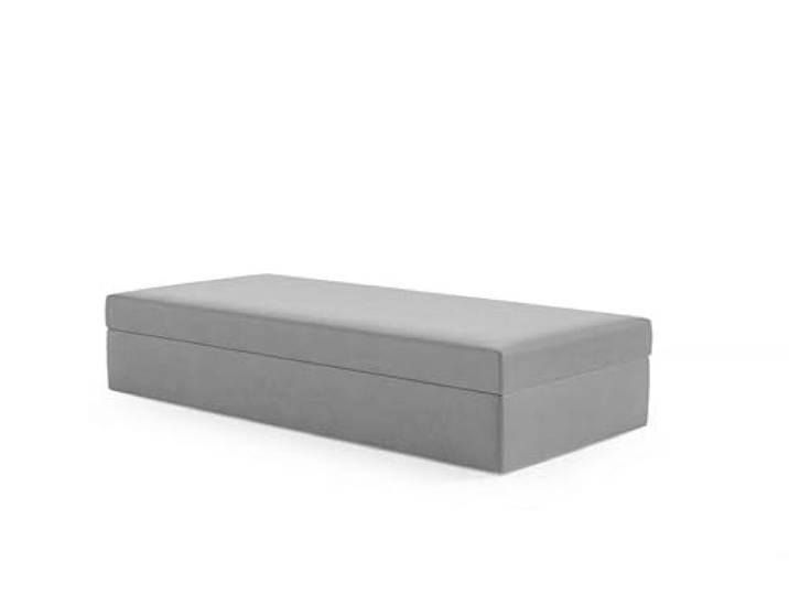 LIKMA Kinderbett 80x180 cm Grau Bett mit Bettkasten Jugendbett Polsterbett Velvet Stoff