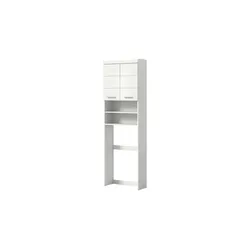 Waschmaschinenumbauschrank SCHLOONSEE  Breite 63cm  für Waschmaschine & Trockner  2 Türen  MDF-Front  in verschiedenen Farben  Überbauschrank  Umbauschrank  Badschrank  Schloonsee , weiß , Maße (cm): B: 63 H: 191