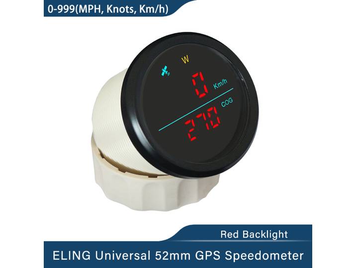 Compteur de vitesse GPS universel 52 mm avec boussole pour bateaux marins, yachts 12V 24V sans odomètre