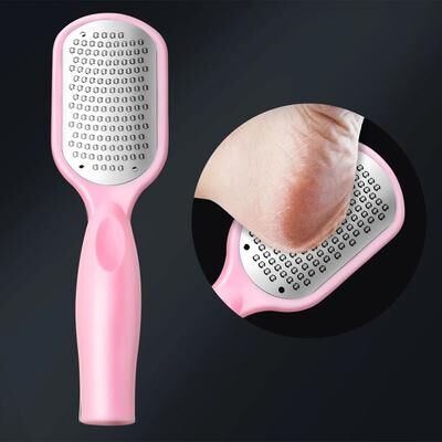 Uplifted Finds Double Sided Foot File Stainless Steel Pedicure Tool For Removing Callus And Smoothing Heels pink