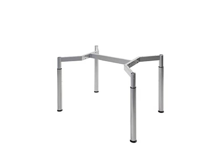 boho möbelwerkstatt Schreibtischgestell, Konferenztischgestell, Tischgestell, höheneinstellbar in Silber RAL9006 für Tischplatten von 120 x 80 cm