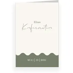 Einladungskarte Konfirmation: Welle in Grün