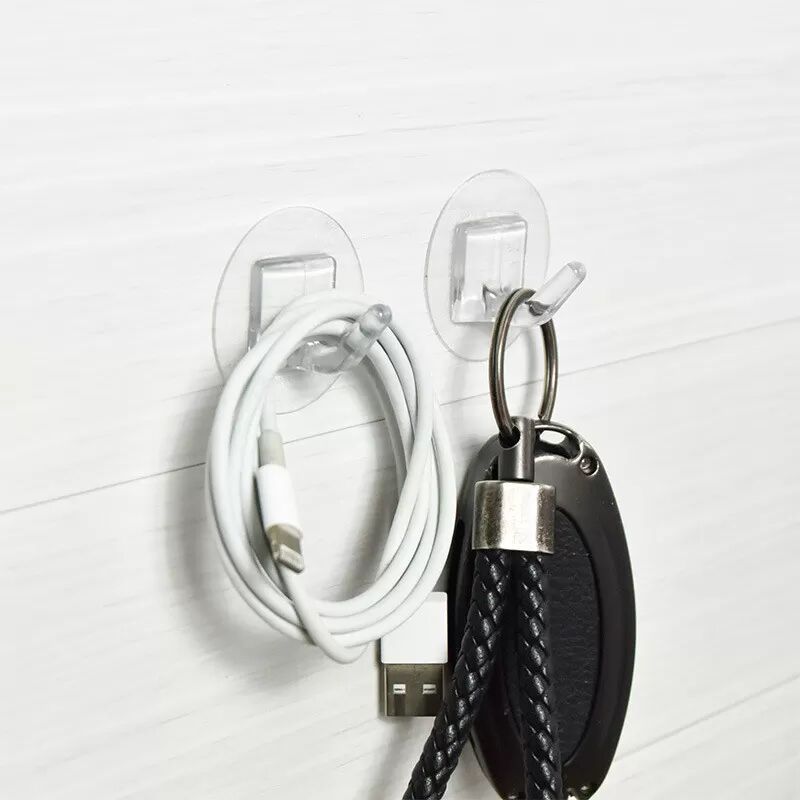 INF 12er Pack transparente Klebehaken, starke Wandhaken