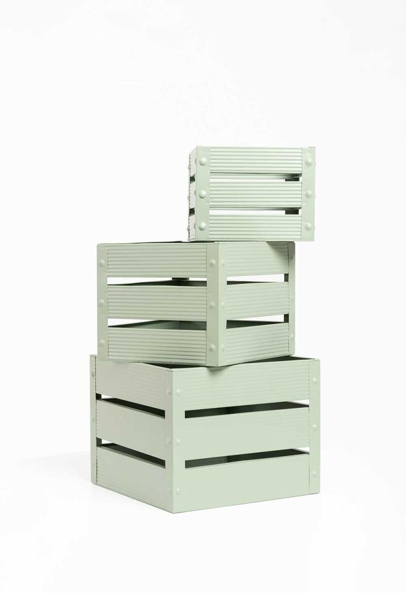 RegalosMiguel Set 3 Cajas Metálicas Torix - Celadón