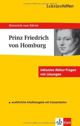 Kleist, Heinrich Von - Lektürehilfen Heinrich von Kleist Prinz von Homburg. Ausführliche Inhaltsangabe und Interpretation - Preis vom 16.10.2026 11:41:07 h