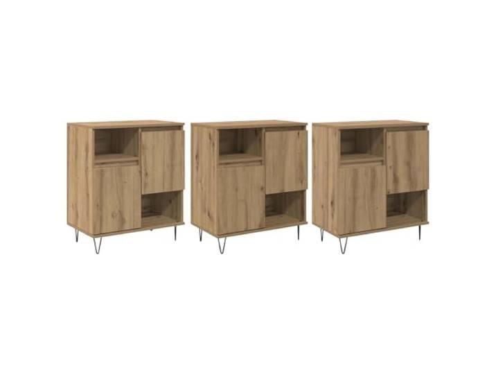 Fisinber Sideboard 3er Set Artisan Eiche Kommode 60x35x70 cm Anrichte Vielseitiges 3er-Set Beistellschränke aus robustem Holzwerkstoff für Flur, Wohnzimmer und Esszimmer mit viel Stauraum.
